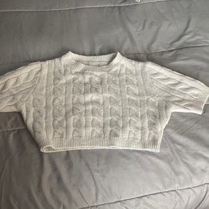 Cropped knitted sweater